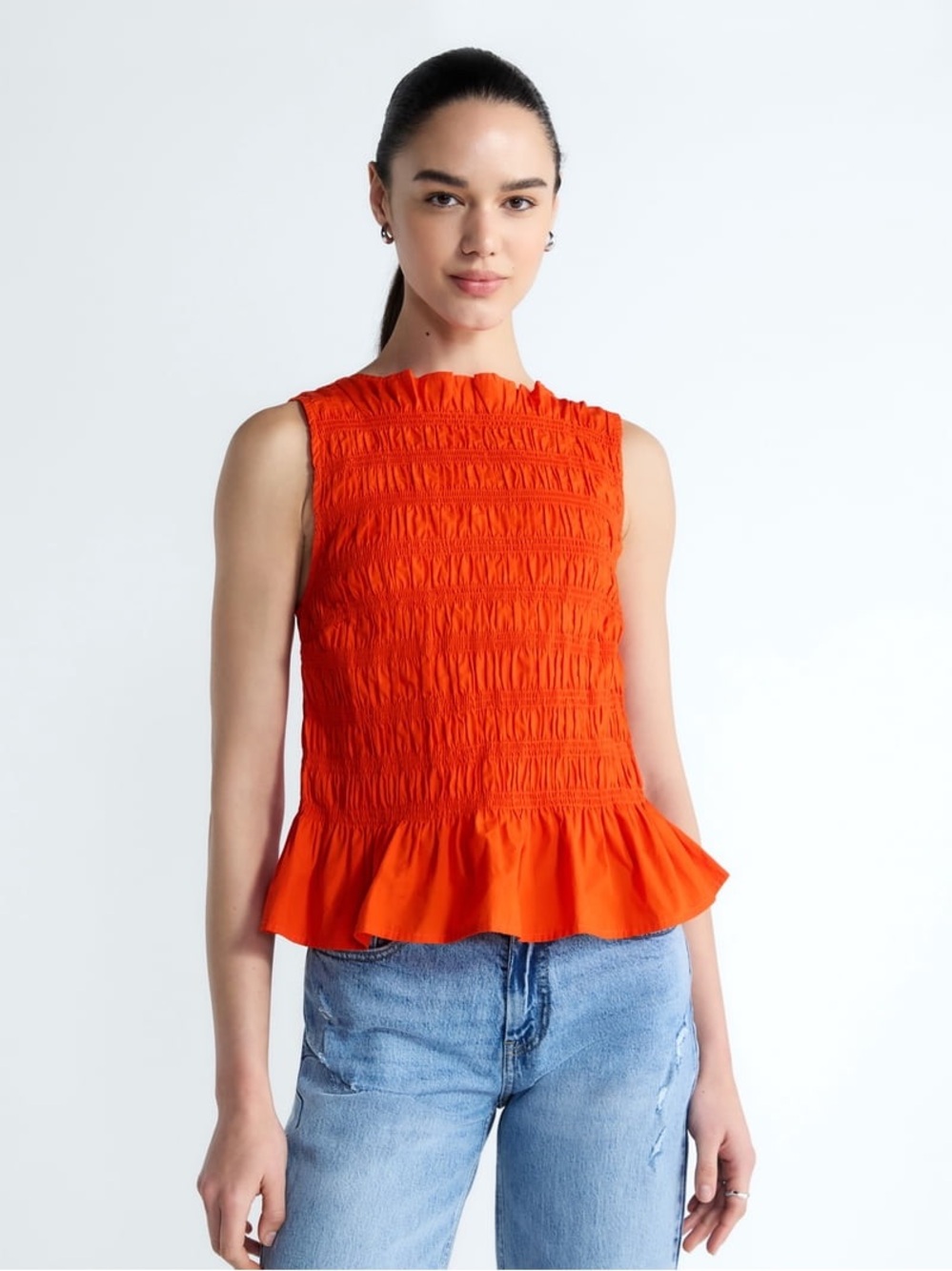 Free Assembly Smocked Top